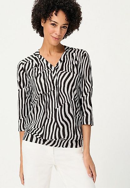 Olsen T-Shirt Shirt mit Allover-Dessin und Tunika-Ausschnitt günstig online kaufen