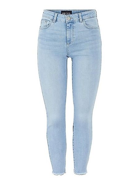 Pieces Jeans Delly Skinnyn Mittlere Taille Raw XL Light Blue Denim günstig online kaufen