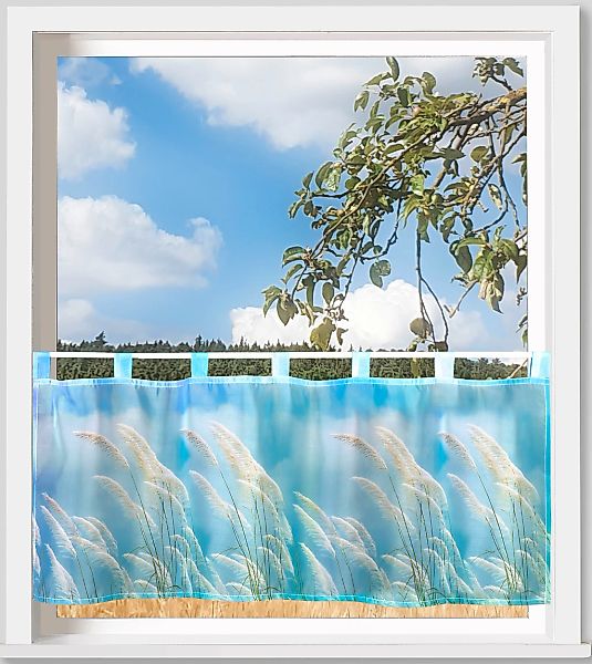 Weckbrodt Scheibengardine "Schilfgras" Schlaufen 1 Stk. tlg. Bistro, Voile, günstig online kaufen