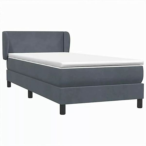 vidaXL Bett Boxspringbett mit Matratze Dunkelgrau 80x210 cm Samt günstig online kaufen