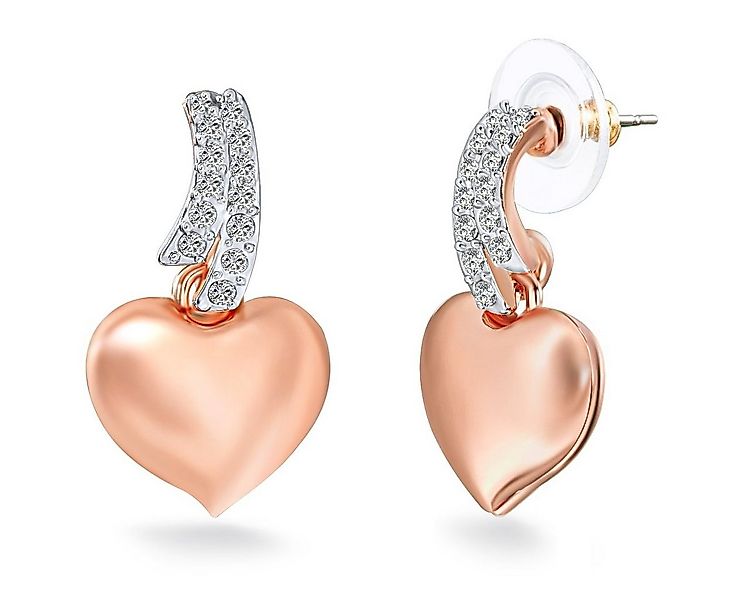 Lulu & Jane Paar Ohrhänger Herz roségold, mit Herz günstig online kaufen