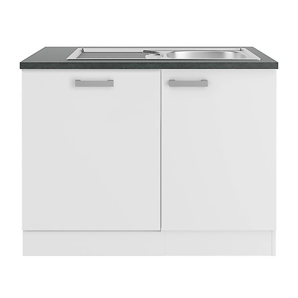 OPTIFIT Oslo214 Küchen-Spülenschrank-Set Feinstruktur Weiß günstig online kaufen