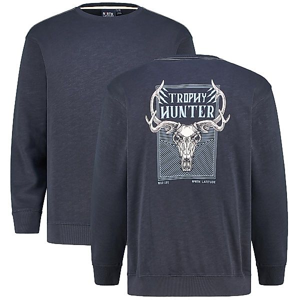 North Sweatshirt mit Rückenprint Farbe blau Größe: 6XL günstig online kaufen