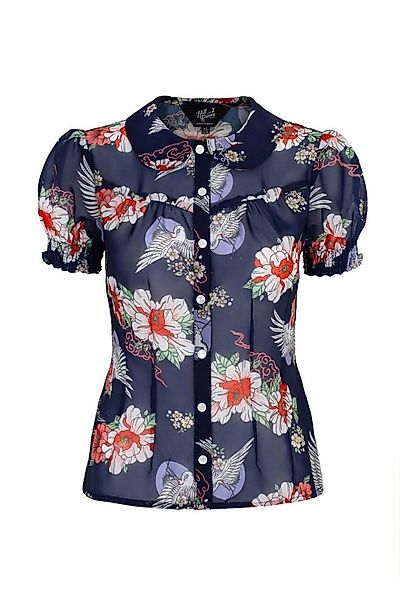 Hell Bunny Blusenshirt Misa Navy Blau günstig online kaufen