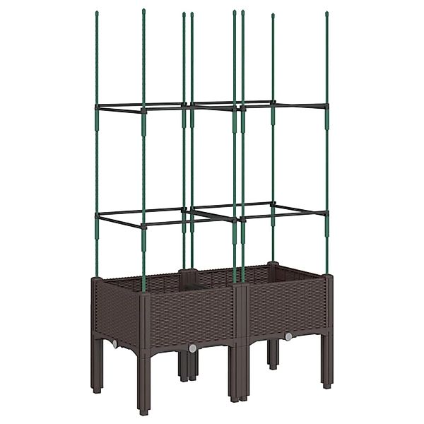 vidaXL Pflanzkübel mit Rankgitter Braun 80x40x142,5 cm PP 367955 günstig online kaufen