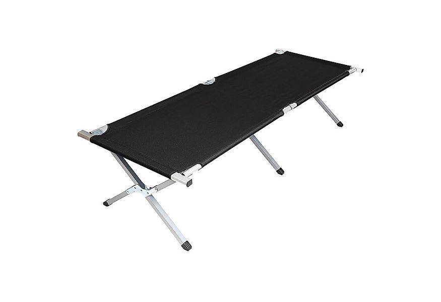 Spetebo Feldbett XXL Campingbett mit Tragetasche 190 x 64cm schwarz (Packun günstig online kaufen