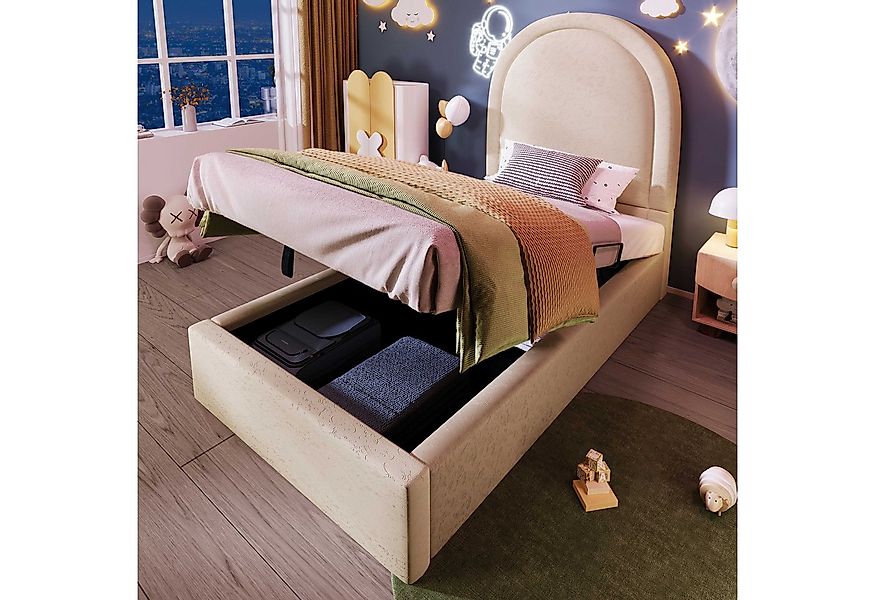BlingBin Einzelbett Polsterbett (1-tlg., Hydraulisches Kinderbett 90x200cm günstig online kaufen