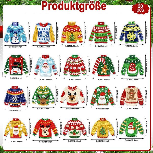 CLTYQ Schlüsselanhänger 20 Stück 5D Diamantmalerei günstig online kaufen