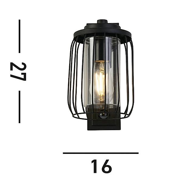 Außenwandleuchte Reed, IP44, schwarz, Metall günstig online kaufen