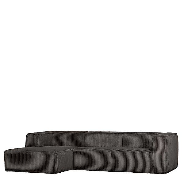 Sofa Eckgarnitur in Dunkelgrau Breitcord Bezug günstig online kaufen