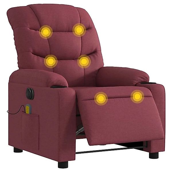 vidaXL Massagesessel Elektrisch Weinrot Stoff 3206639 günstig online kaufen