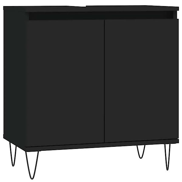 vidaXL Badschrank Schwarz 58x33x60 cm Holzwerkstoff 831581 günstig online kaufen