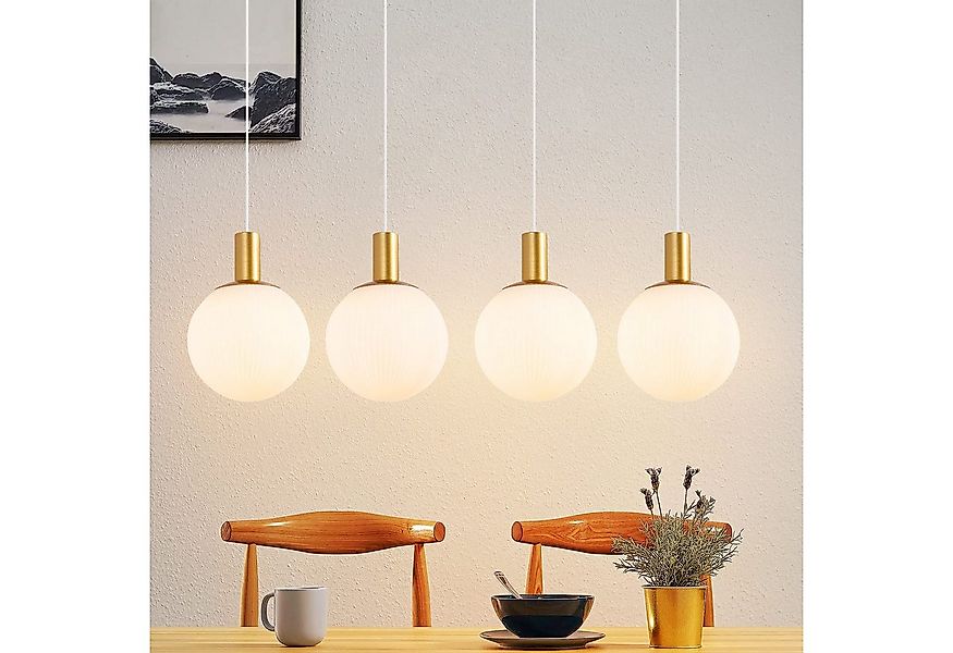 ZMH Pendelleuchte Esszimmer 3/4 Flammig E27 Gold-Weiß Kronleuchter Schlafzi günstig online kaufen