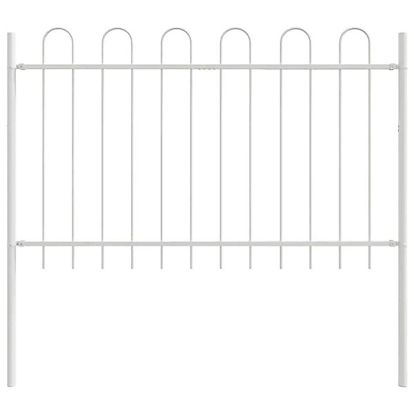 vidaXL Gartenzaun Weiß 10,2 x 0,8 m Pulverbeschichteter Stahl 3334124 günstig online kaufen