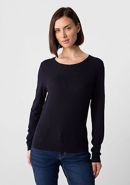 comma Longpullover Strickpullover Strickpullover aus Viskosemix günstig online kaufen