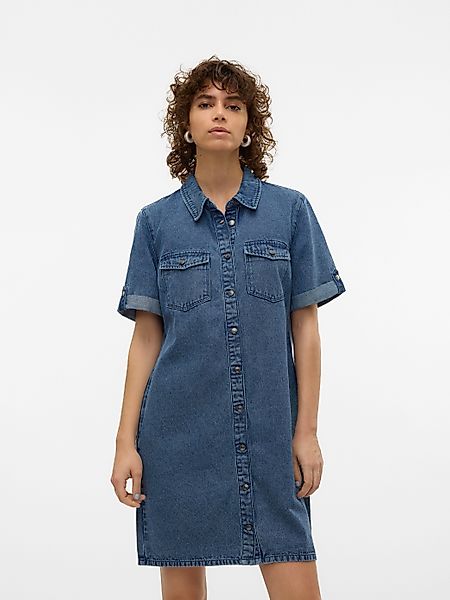 Vero Moda Jeanskleid "VMJENNIE SS SHORT DENIM DRESS NOOS" Brusttaschen günstig online kaufen