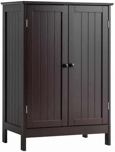 COSTWAY® Badezimmerschrank 60x35x87cm mit Doppeltür braun günstig online kaufen