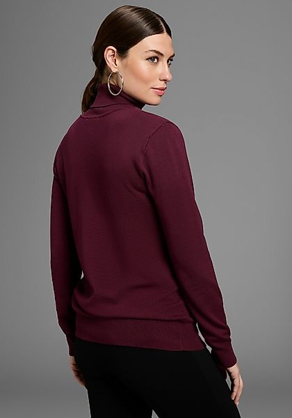 Bruno Banani Rollkragenpullover mit Metalllogo günstig online kaufen