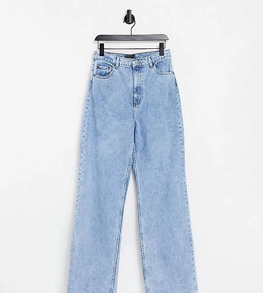 ASOS DESIGN Tall – Legere Dad-Jeans in heller Waschung mit hohem Bund-Blau günstig online kaufen