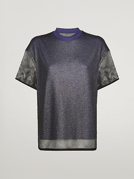 Wolford - Net overlay Top Short Sleeves, Frau, indigo berry/black, Größe: X günstig online kaufen