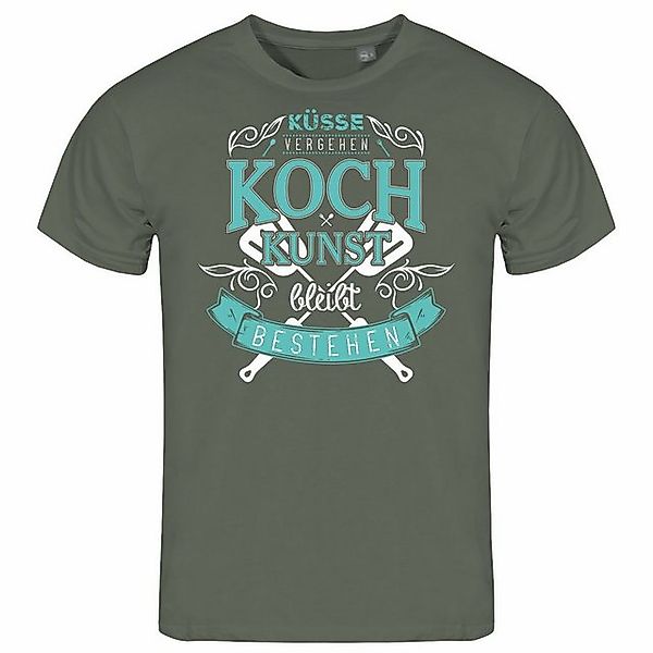 deinshirt Print-Shirt Herren T-Shirt Küsse vergehen Kochkunst bleibt besteh günstig online kaufen