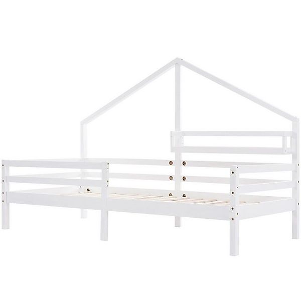 Gotagee Kinderbett Jugendbett Einzelbett Weiß Kaminform flaches Bett Hausbe günstig online kaufen