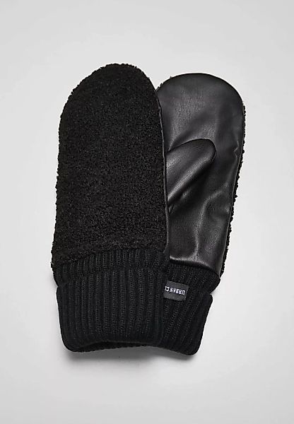 URBAN CLASSICS Baumwollhandschuhe "Unisex Sherpa Synthetic Leather Gloves" günstig online kaufen