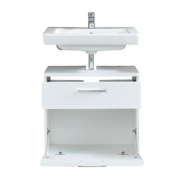 Lomadox Waschbeckenschrank MANACOR-19 Badezimmer in weiß mit weiß Hochglanz günstig online kaufen