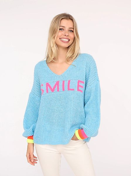 Zwillingsherz Strickpullover ""Smile"", Langarm, One Size, V-Ausschnitt, Ne günstig online kaufen