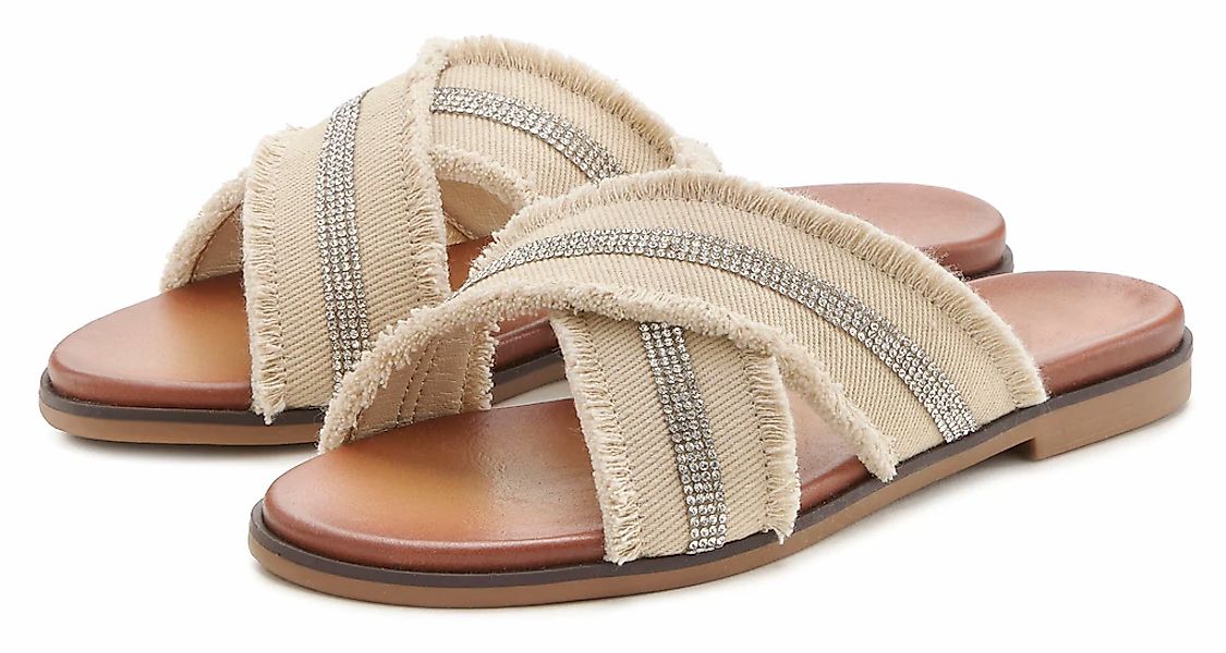 Vivance Pantolette "Mule, Sandale, Sommerschuh", mit dezenten Strasssteinch günstig online kaufen