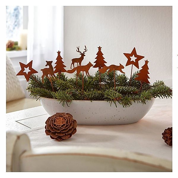 Home-trends24.de Gartenstecker Rost Stecker Weihnachten 9er günstig online kaufen