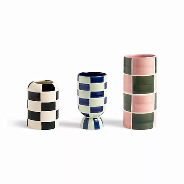 Vase Carré keramik bunt / 3er-Set - & klevering - Bunt günstig online kaufen