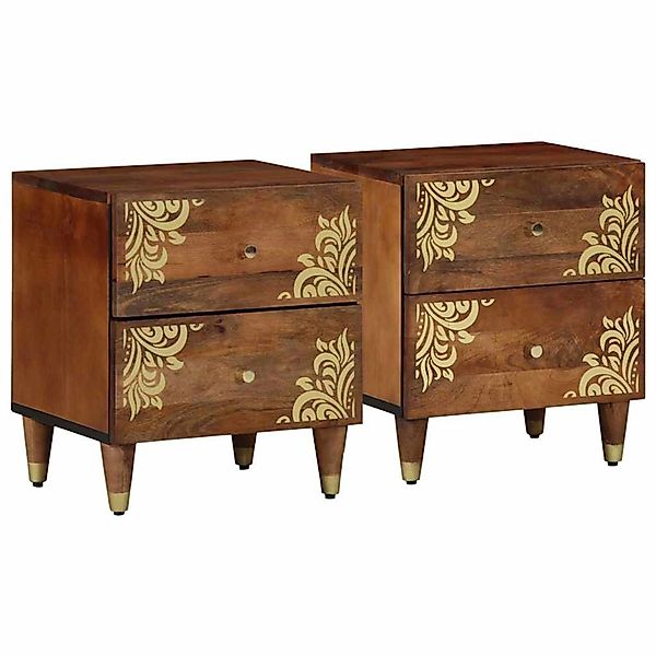 vidaXL Nachttisch 2 Stk Honigbraun 40 x 33 x 46 cm Massives Mangoholz 40187 günstig online kaufen