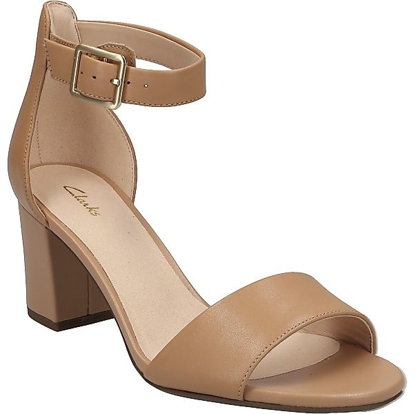 Clarks Deva Mae Camel Leather Sandale günstig online kaufen