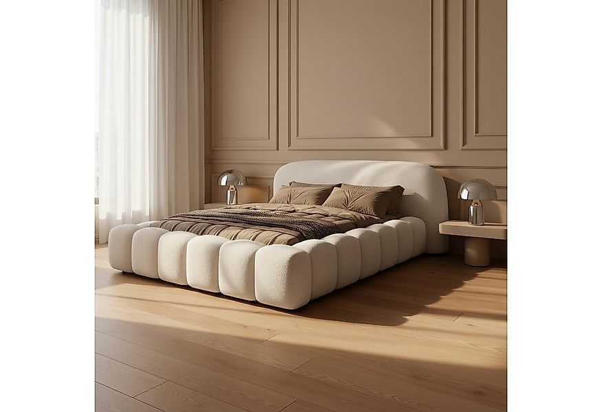 yourhouse24 Polsterbett Designer Polsterbett Orlando Bouclé (mit Stauraum), günstig online kaufen