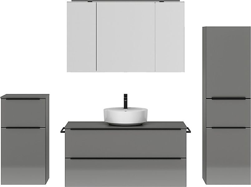 nobilia® Badmöbel-Set »Alvene«, (4 St., vormontiert, mit Soft-Close), inkl. günstig online kaufen