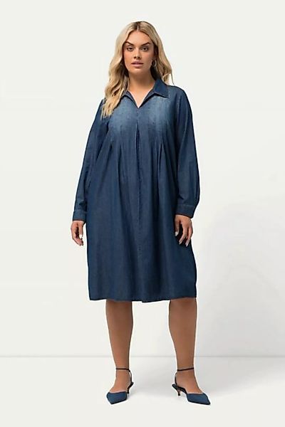 Ulla Popken Jerseykleid Hemdblusenkleid Jeansoptik Biesen Hemdkragen günstig online kaufen