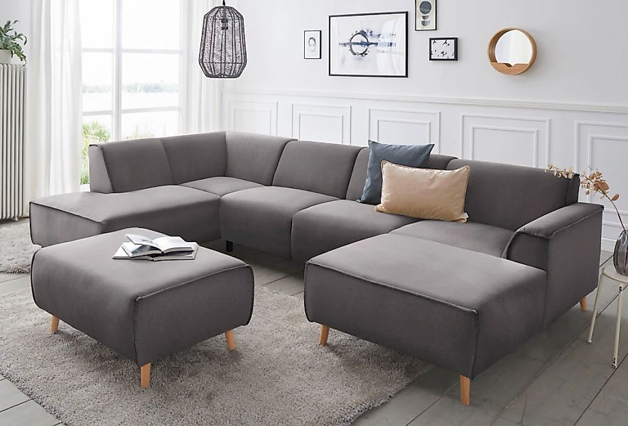 andas Wohnlandschaft "Janek Scandic Design, elegant und zeitlos U-Form", mi günstig online kaufen