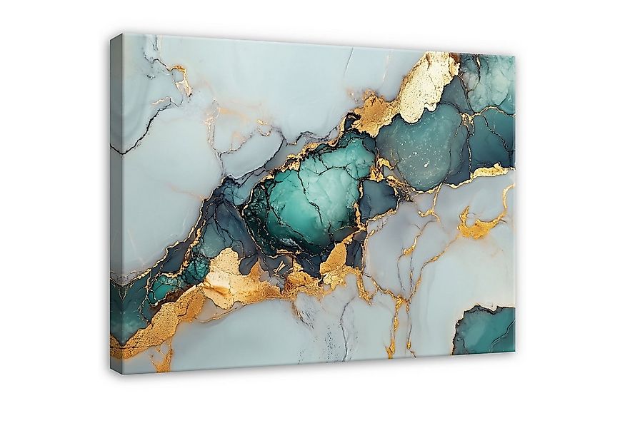 Wallarena Leinwandbild Abstrakt Gold Marmor Türkis Modern Wandbilder Wand D günstig online kaufen