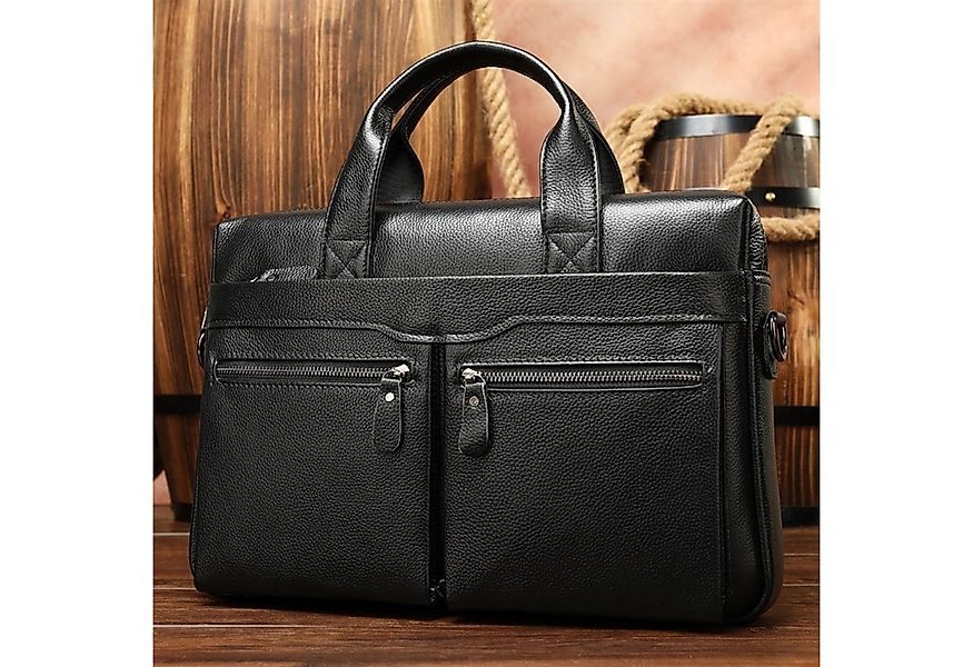 YUBRO-STUDIO Aktentasche Echtes Leder Herren Laptop Tasche Verstellbarer Sc günstig online kaufen