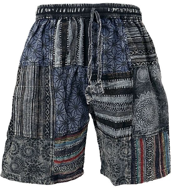Guru-Shop Relaxhose Ethno Yogashorts, Patchwork Shorts - schwarz Ethno Styl günstig online kaufen
