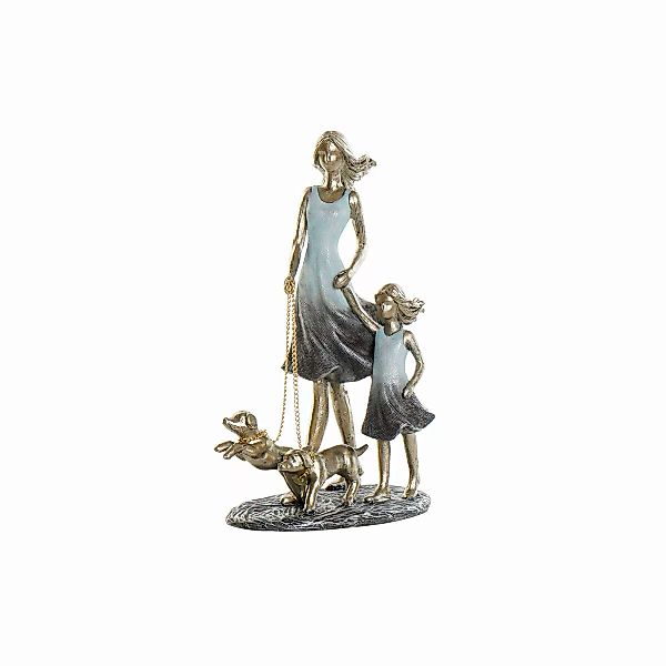 Deko-figur Dkd Home Decor Blau Golden Harz Moderne Familie (16 X 9,5 X 24 C günstig online kaufen