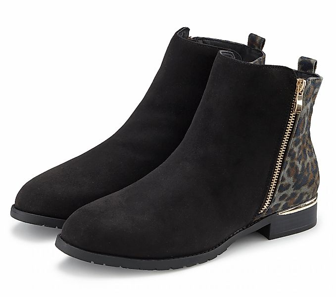 LASCANA Stiefelette "Ankle Boots, Stiefel" mit Leo-Print VEGAN günstig online kaufen