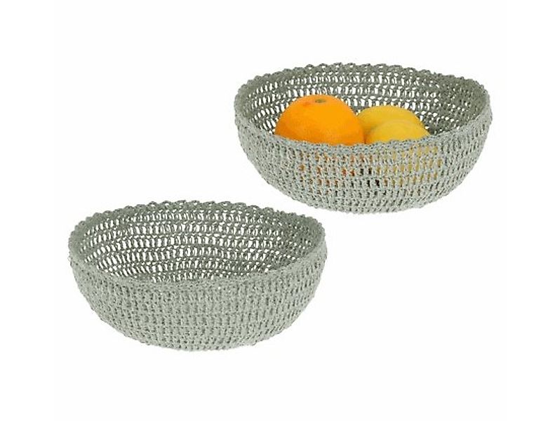 Deko-Schale rund 1 Stück ca. 22x8 cm MAKRAMEE rund Eisen / Baumwolle günstig online kaufen
