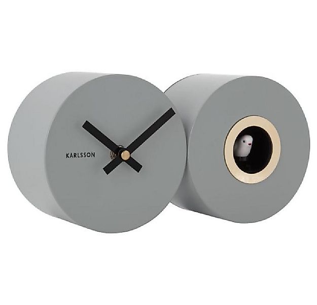 Karlsson Uhr Wanduhr Duo Cuckoo Matt Mouse Grey günstig online kaufen