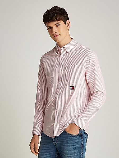 Tommy Jeans Langarmhemd TJM STRIPE OXFORD SHIRT EXT mit Logostickerei günstig online kaufen