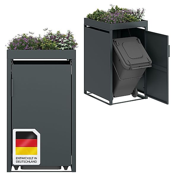 STEELSØN Mülltonnenbox Thoria mit Pflanzendach (Anthrazit, günstig online kaufen