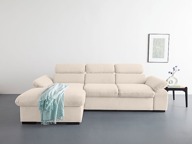 COTTA Ecksofa »Lola L-Form mit Kopfteilfunktion & Hocker« wahlweise mit Bet günstig online kaufen