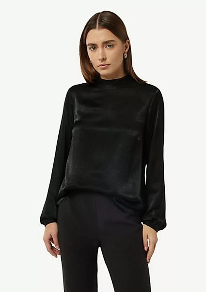 comma casual identity Langarmbluse Viskosemix-Bluse mit Bindedetail günstig online kaufen