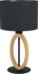 Eglo Tischleuchte Basildon 1 Schwarz-Braun Ø 23 cm x 42,5 cm 1-flammig günstig online kaufen